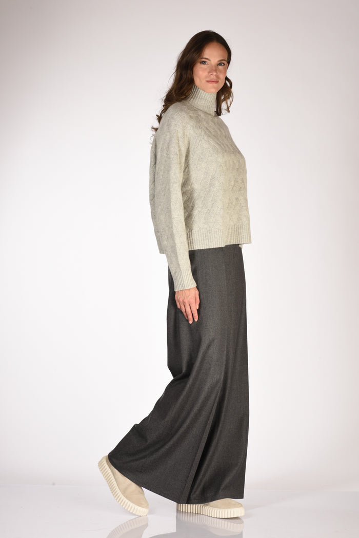 Allude Maglia Lupetto Grigio Chiaro Donna - 4