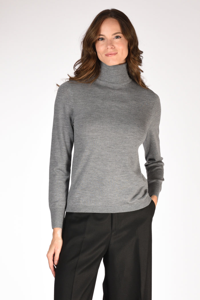 Allude Maglia Collo Alto Grigio Donna - 1