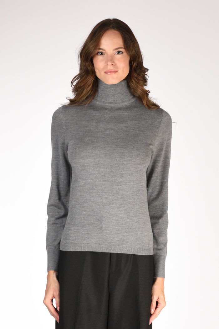 Allude Maglia Collo Alto Grigio Donna - 2