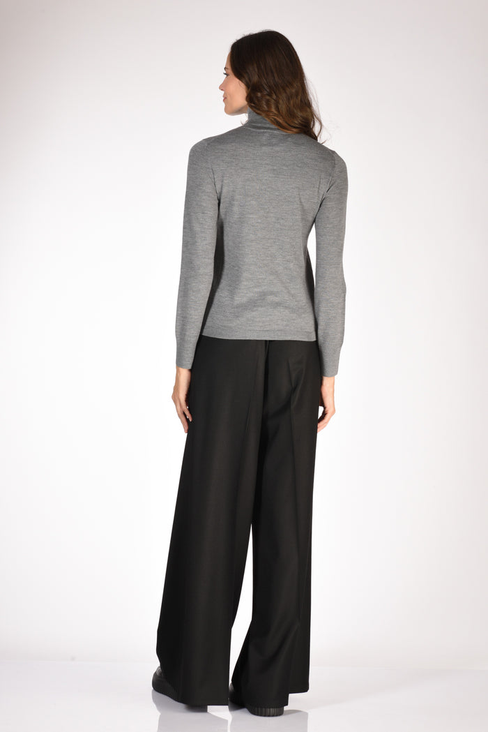 Allude Maglia Collo Alto Grigio Donna - 5