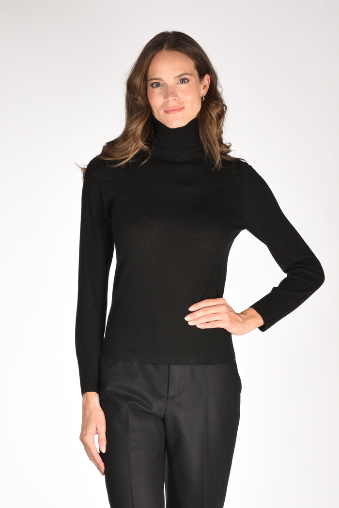 Allude Maglia Collo Alto Nero Donna - 1