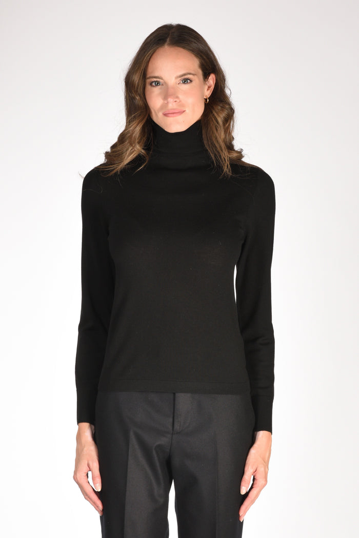Allude Maglia Collo Alto Nero Donna - 2