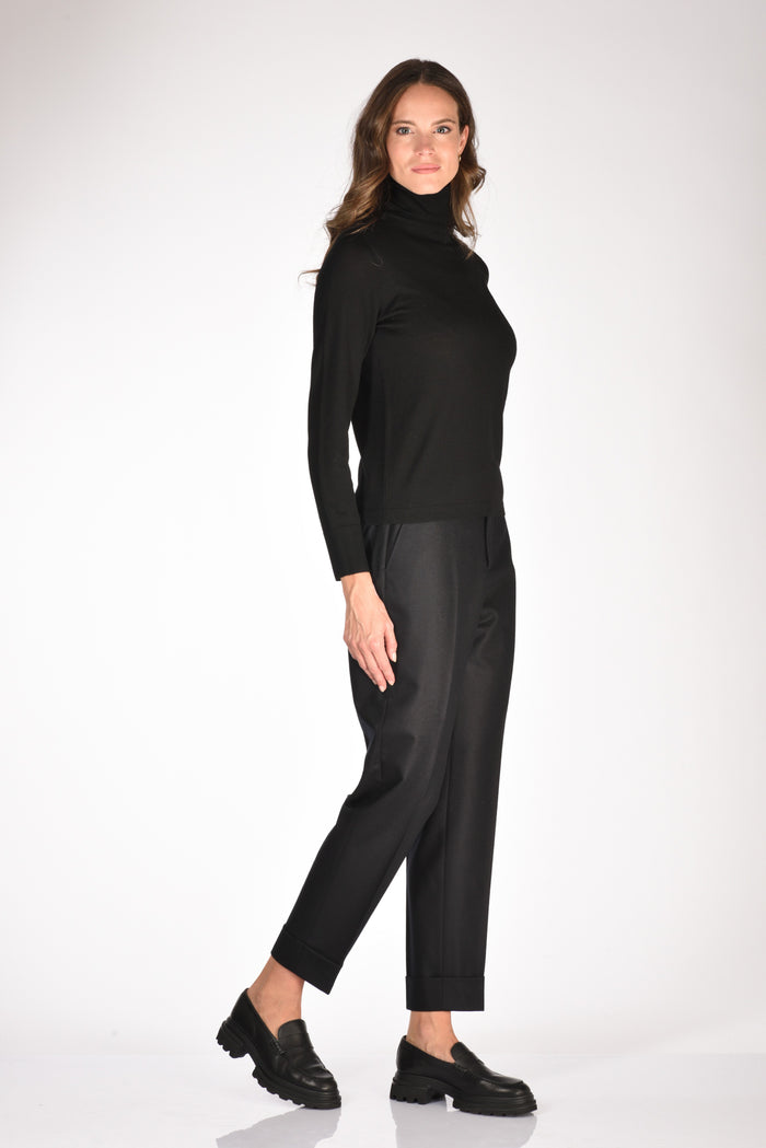 Allude Maglia Collo Alto Nero Donna - 4
