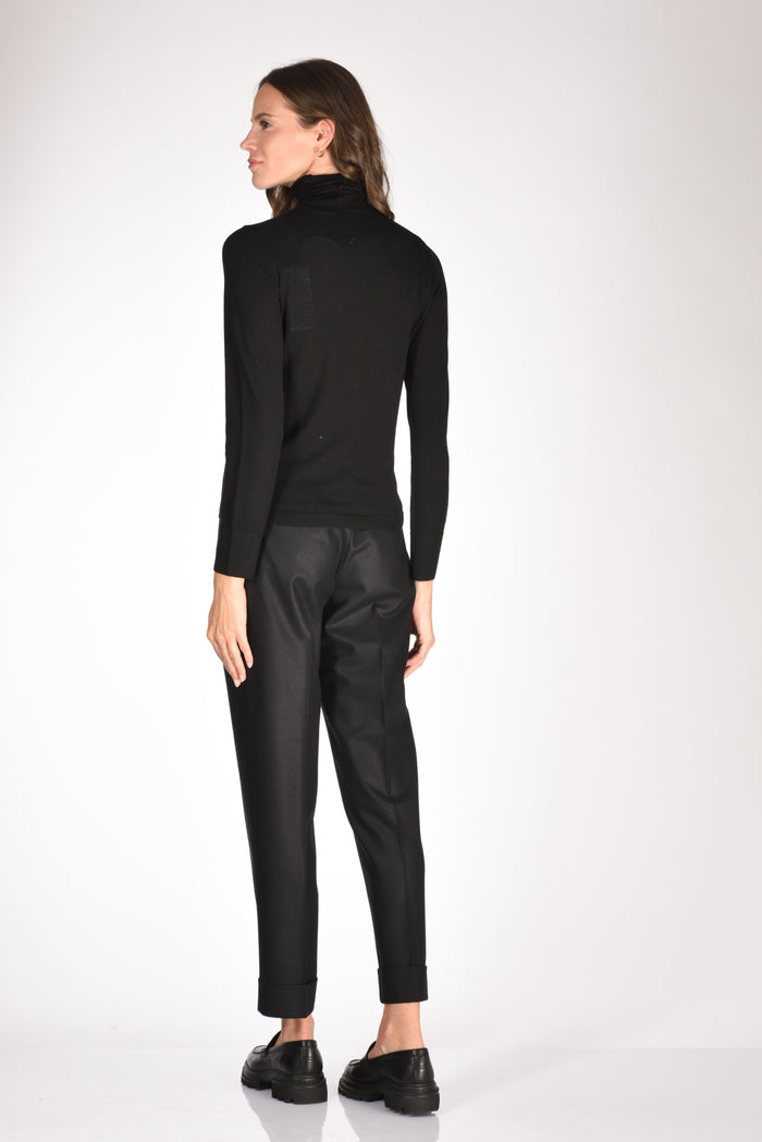 Allude Maglia Collo Alto Nero Donna - 5