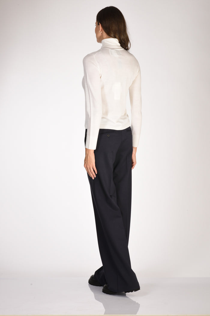 Allude Maglia Collo Alto Bianco Naturale Donna - 5