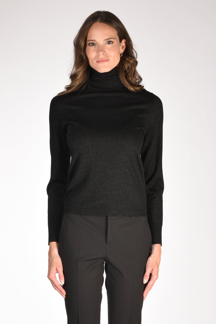 Allude Maglia Collo Alto Nero Donna - 2