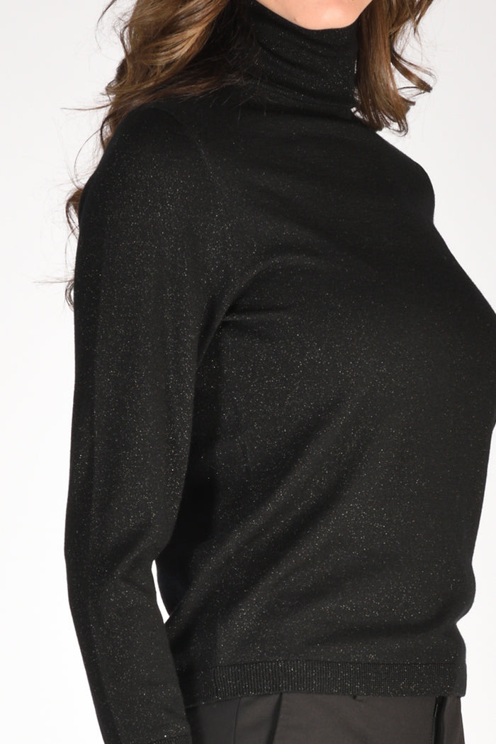 Allude Maglia Collo Alto Nero Donna - 3