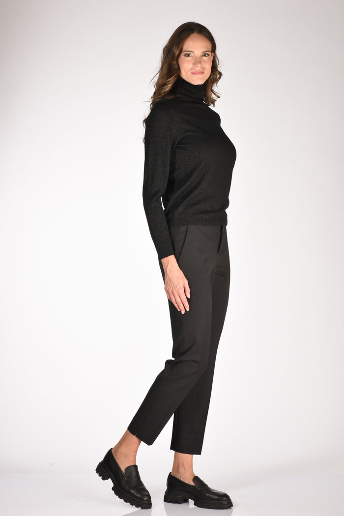 Allude Maglia Collo Alto Nero Donna - 4