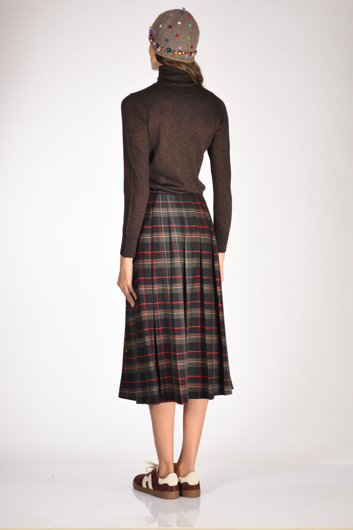 Allude Maglia Collo Alto Marrone Donna - 5
