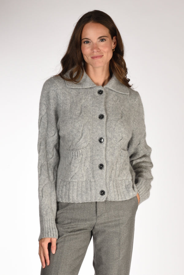Allude Maglia Cardigan Grigio Donna