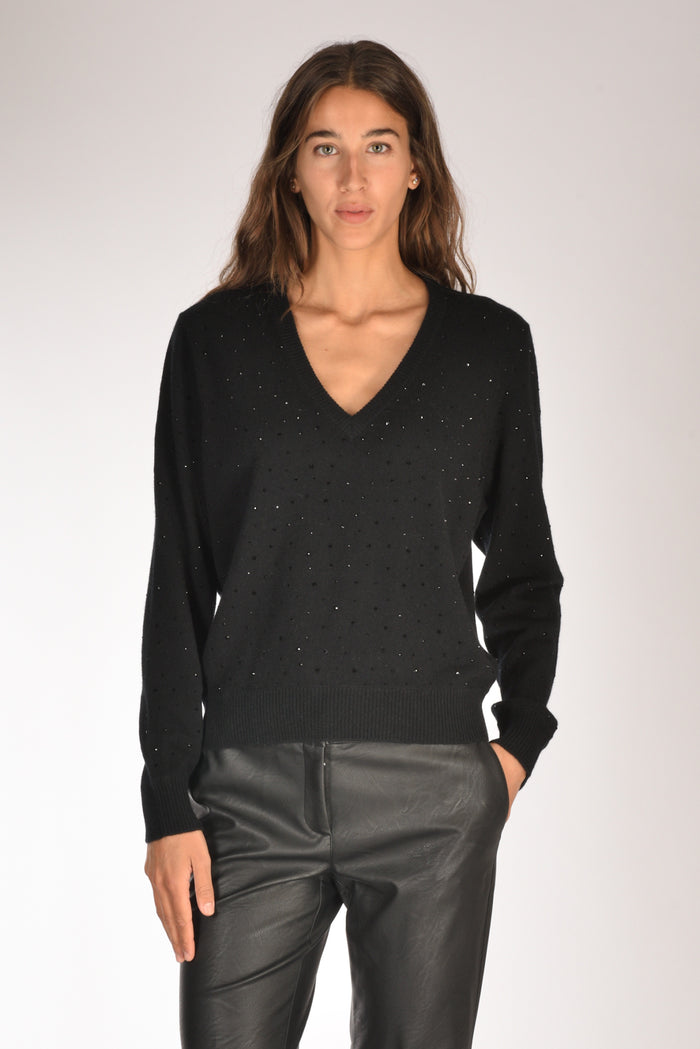Allude Maglia V Nero Donna - 1