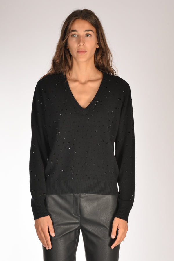 Allude Maglia V Nero Donna-2
