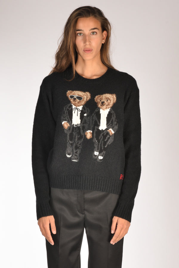 Polo Ralph Lauren Maglia Orsetto Nero Donna-2