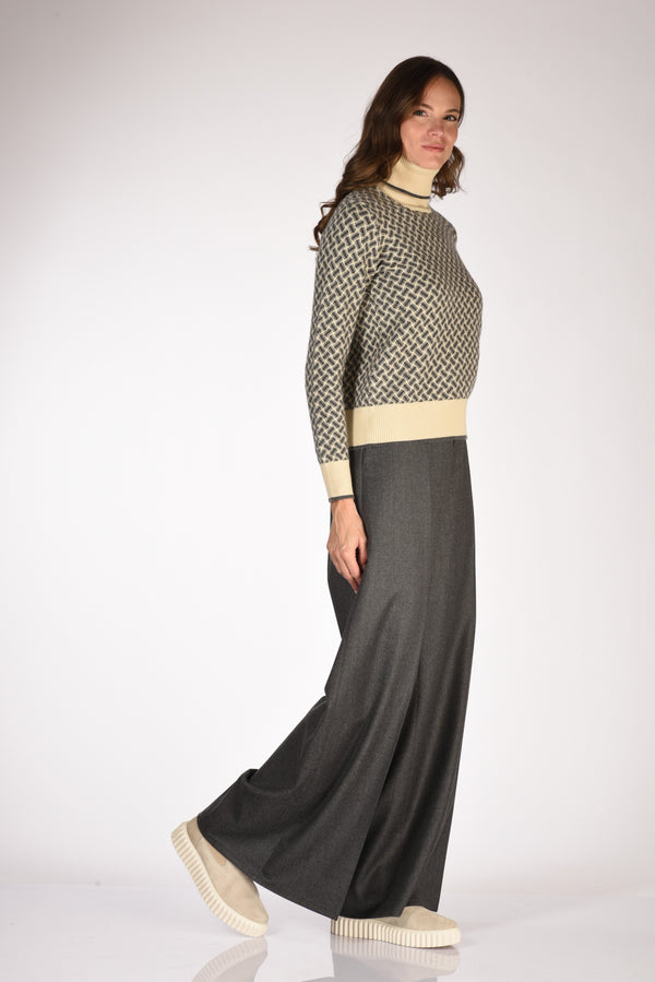 Berwich Pantalone Nina Grigio Donna-2
