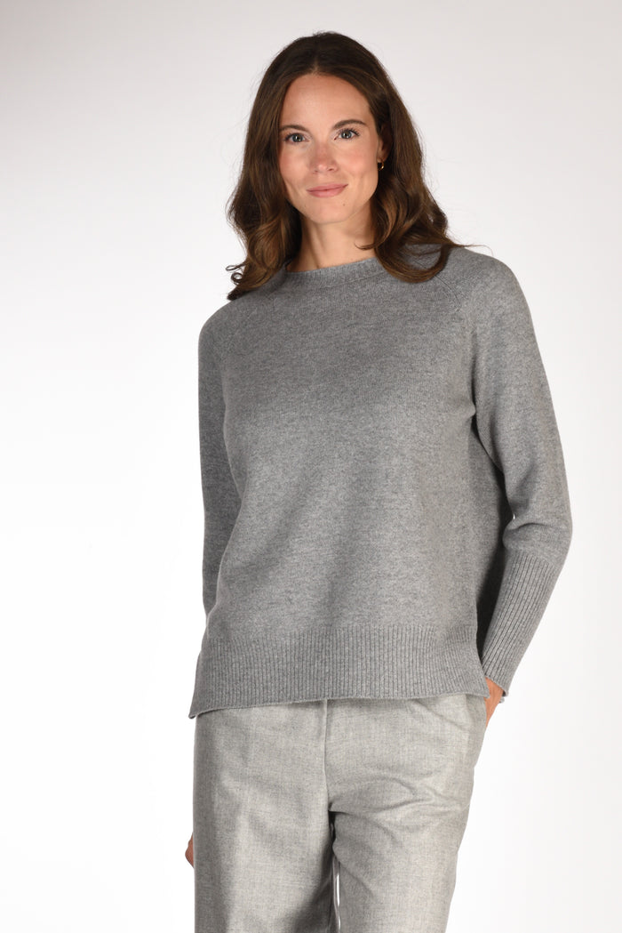 Base Milano Maglia Girocollo Grigio Donna - 1
