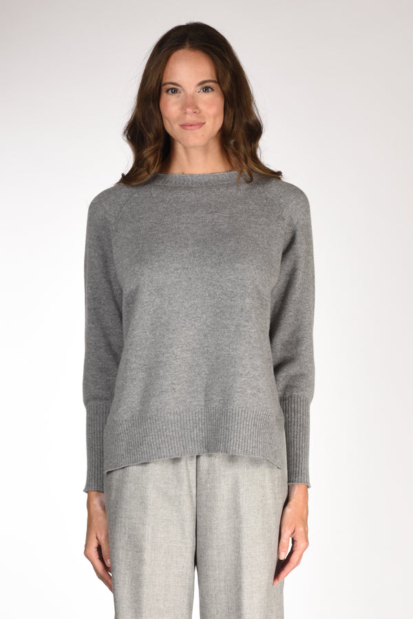 Base Milano Maglia Girocollo Grigio Donna-2