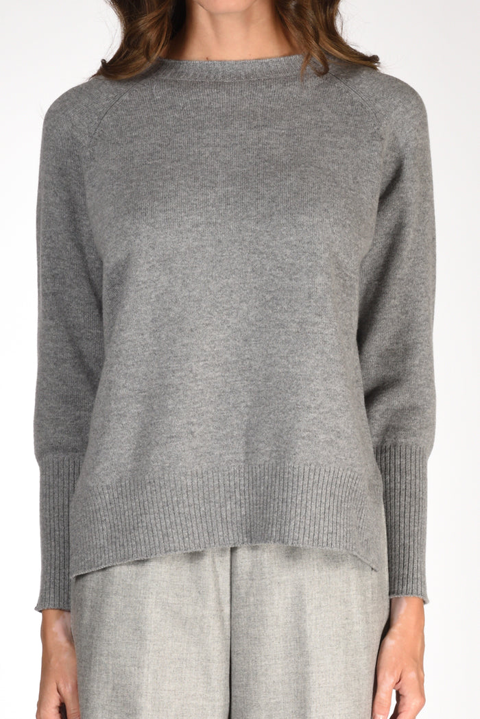 Base Milano Maglia Girocollo Grigio Donna - 3