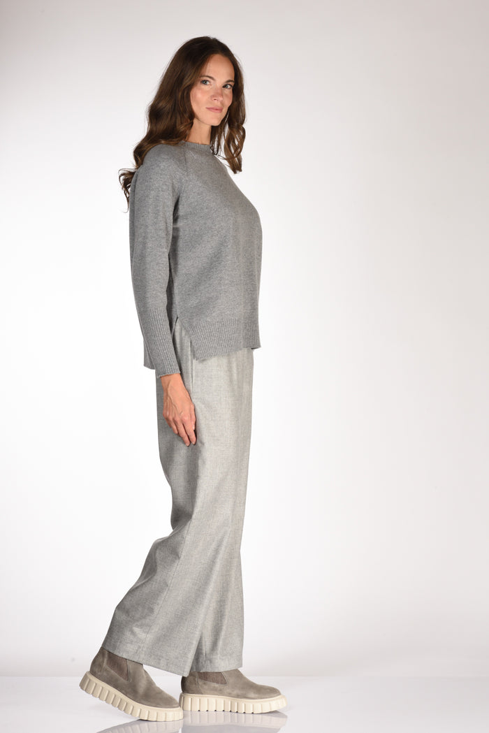 Base Milano Maglia Girocollo Grigio Donna - 4