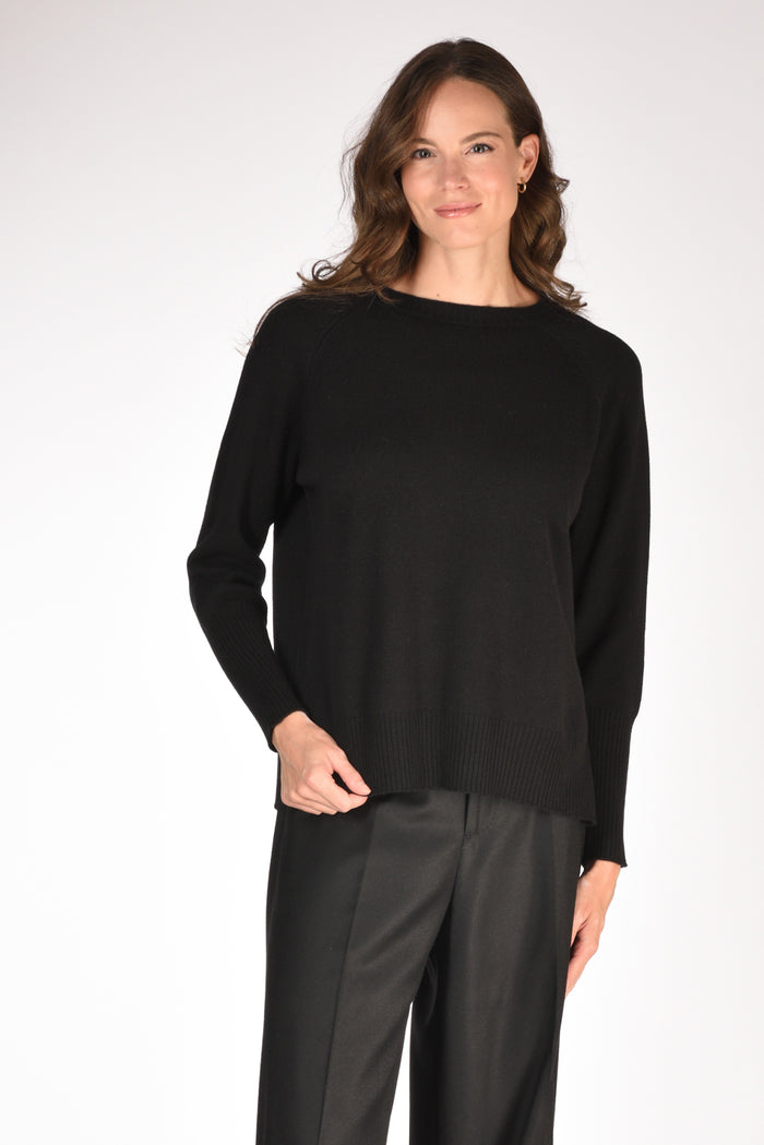 Base Milano Maglia Girocollo Nero Donna - 1