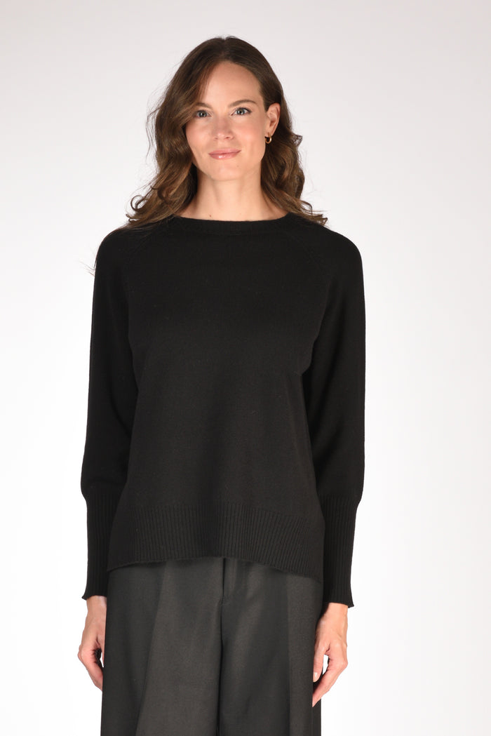 Base Milano Maglia Girocollo Nero Donna - 2