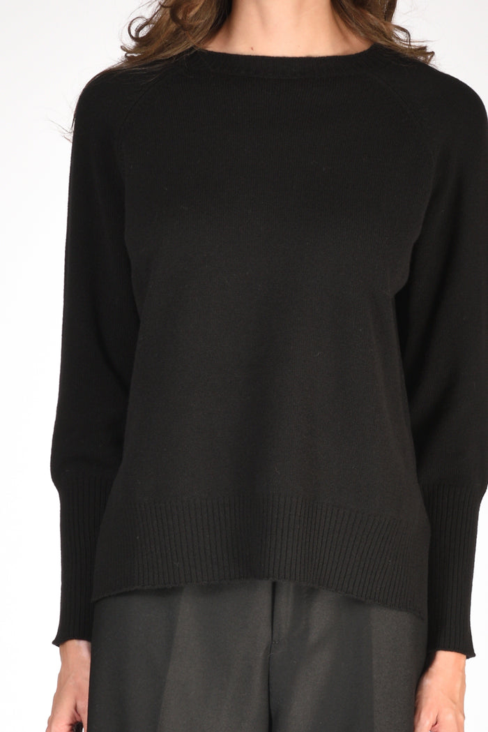 Base Milano Maglia Girocollo Nero Donna - 3