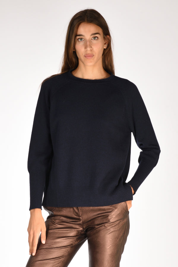 Base Milano Maglia Girocollo Blu Donna