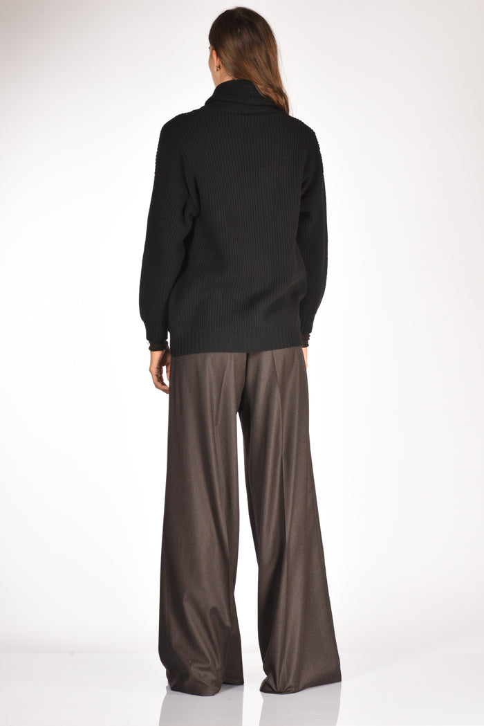 Base Milano Maglia Cardigan Nero Donna - 5
