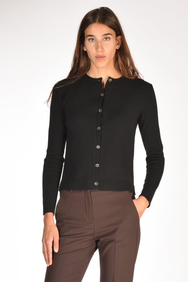 Base Milano Maglia Cardigan Nero Donna