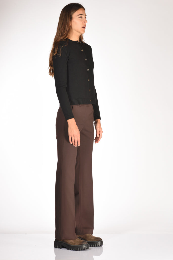 Base Milano Maglia Cardigan Nero Donna - 4