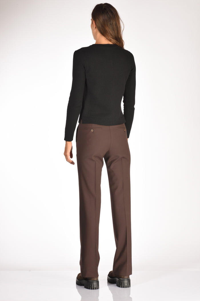 Base Milano Maglia Cardigan Nero Donna - 5
