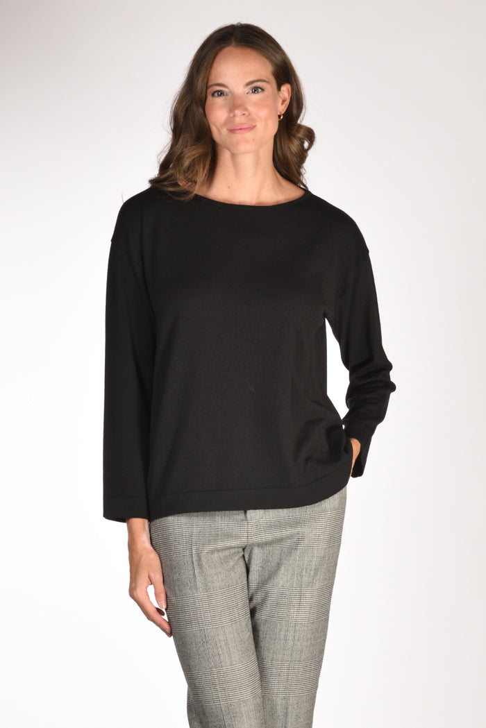 Base Milano Maglia Girocollo Nero Donna - 1