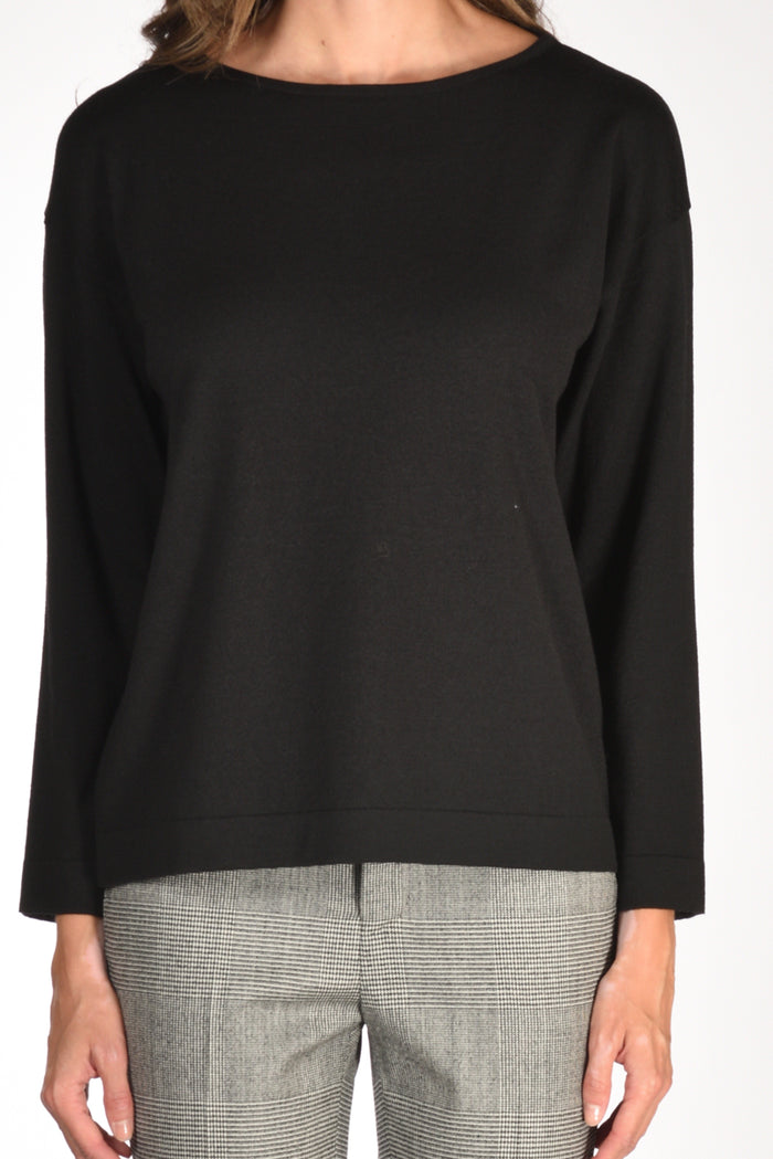 Base Milano Maglia Girocollo Nero Donna - 3