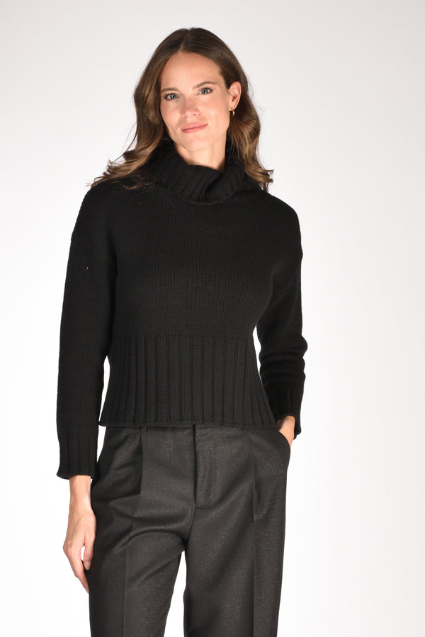 Base Milano Maglia Collo Alto Nero Donna