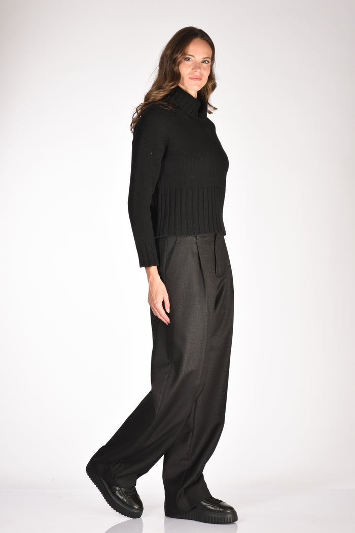 Base Milano Maglia Collo Alto Nero Donna - 4