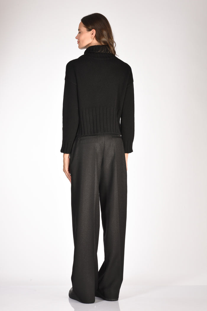 Base Milano Maglia Collo Alto Nero Donna - 5