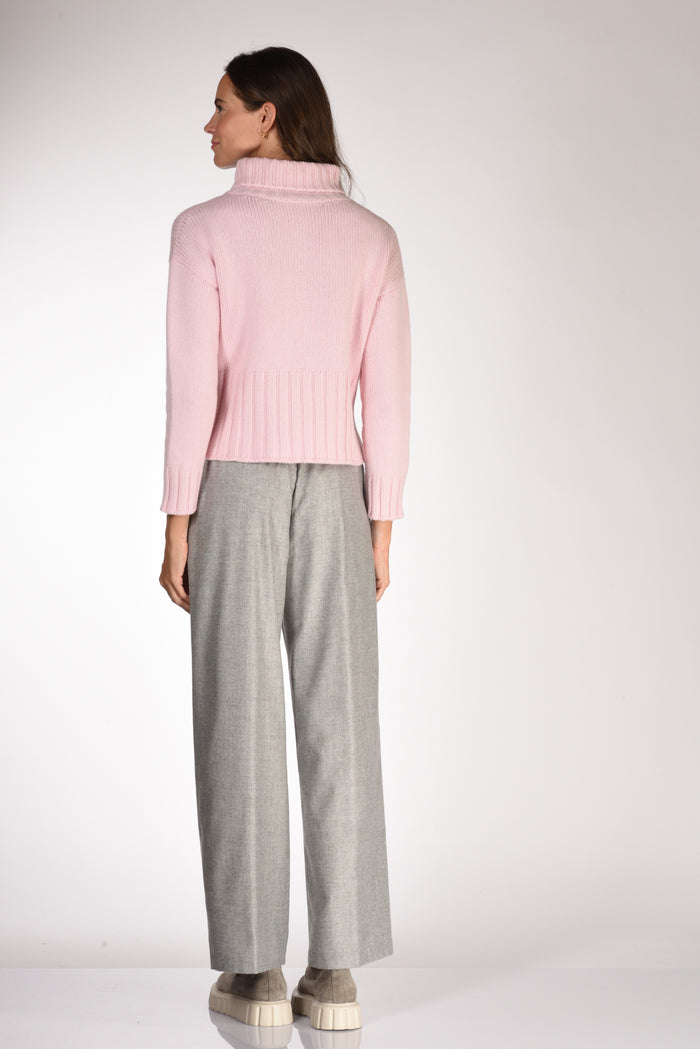 Base Milano Maglia Collo Alto Rosa Donna - 5