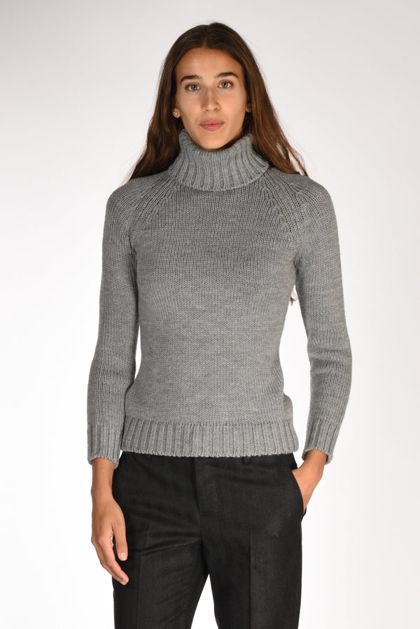 Base Milano Maglia Collo Alto Grigio Donna