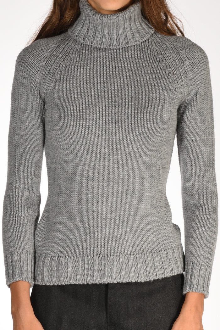 Base Milano Maglia Collo Alto Grigio Donna - 3