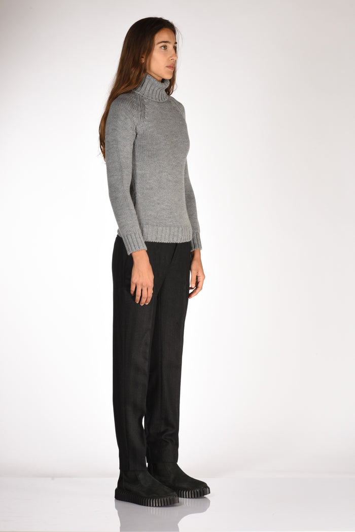 Base Milano Maglia Collo Alto Grigio Donna - 4