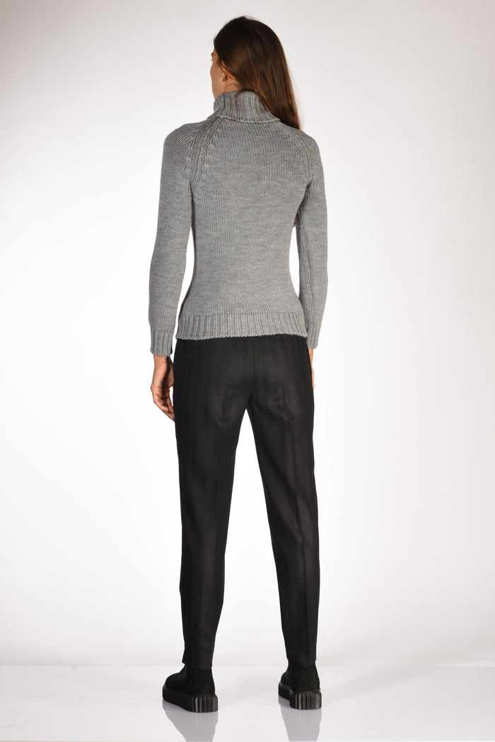 Base Milano Maglia Collo Alto Grigio Donna - 5