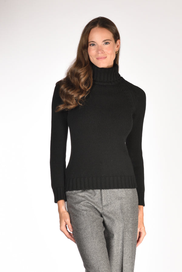 Base Milano Maglia Collo Alto Nero Donna