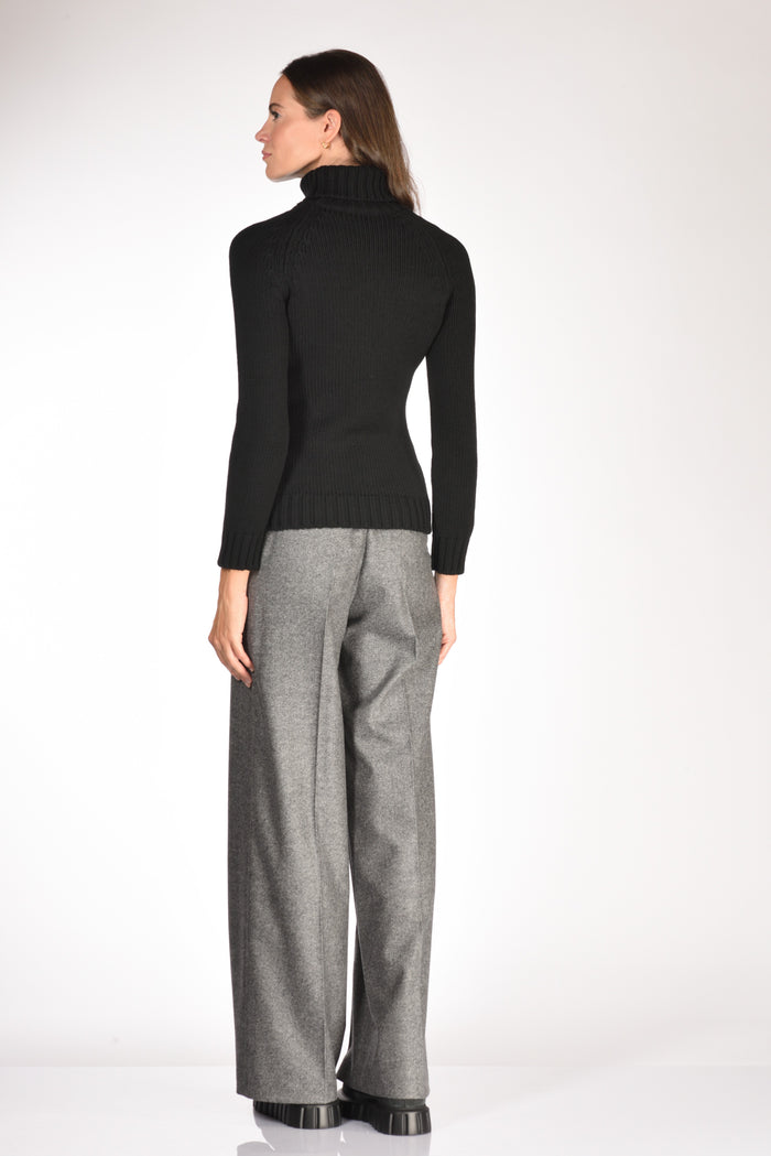 Base Milano Maglia Collo Alto Nero Donna - 5