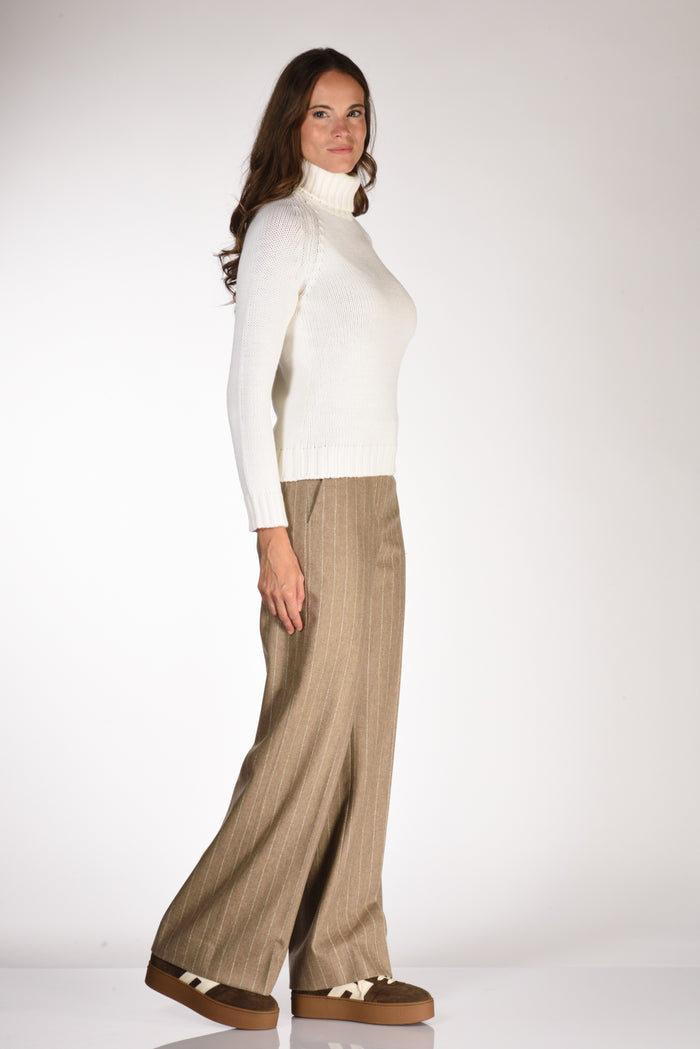 Base Milano Maglia Collo Alto Bianco Donna - 4