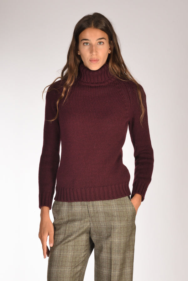 Base Milano Maglia Collo Alto Bordeaux Donna