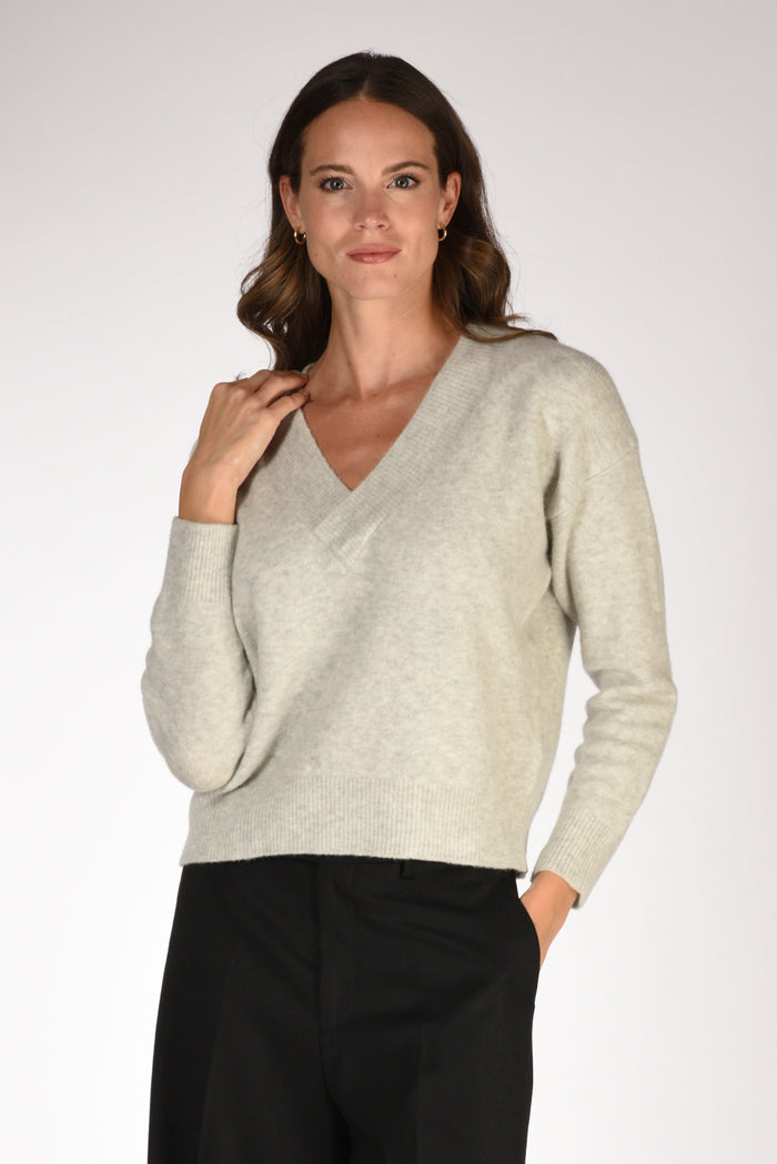 Anne Claire Maglia V Grigio Donna - 1