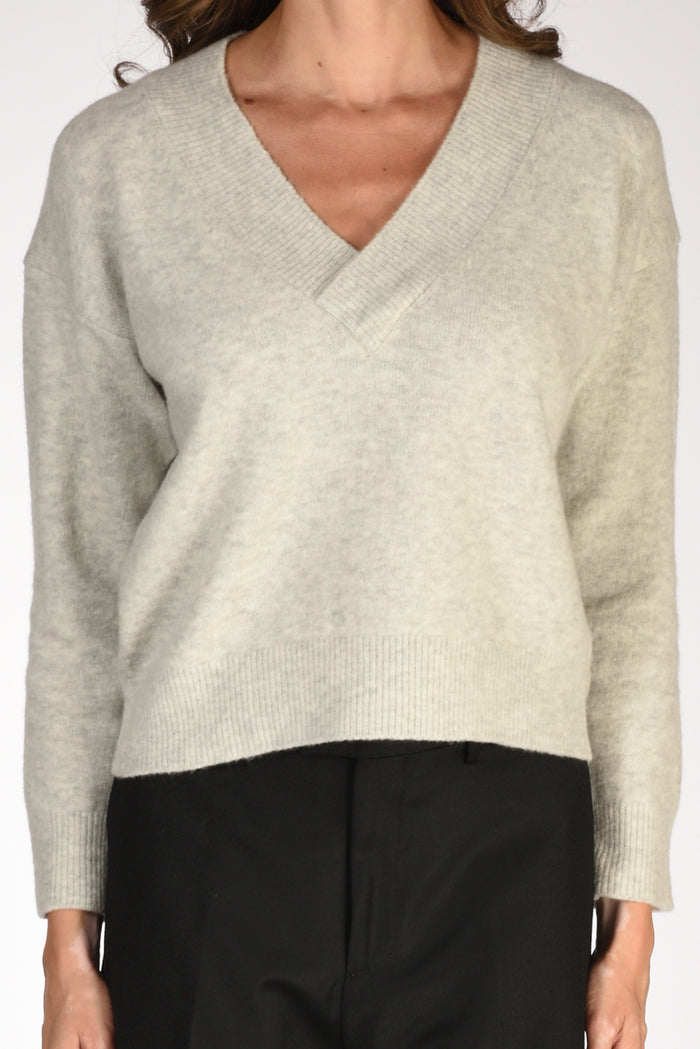 Anne Claire Maglia V Grigio Donna - 3