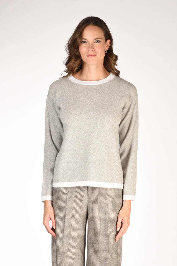 Anne Claire Maglia Girocollo Grigio Donna-2