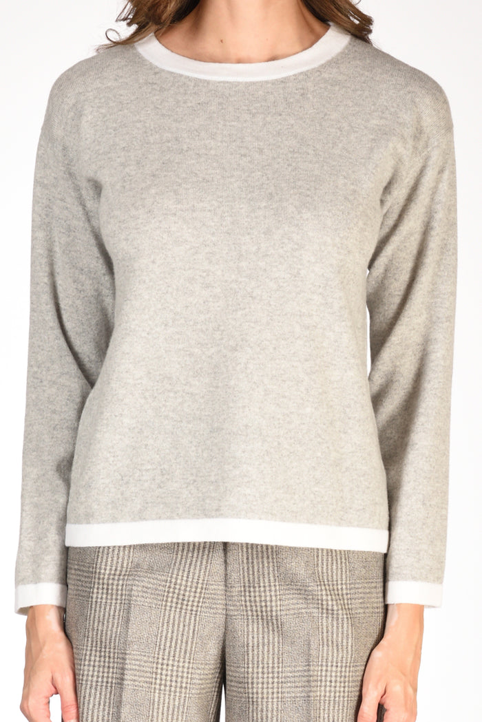 Anne Claire Maglia Girocollo Grigio Donna - 3