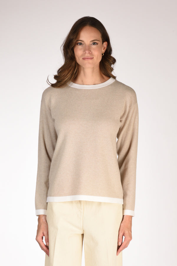 Anne Claire Maglia Girocollo Beige Donna-2