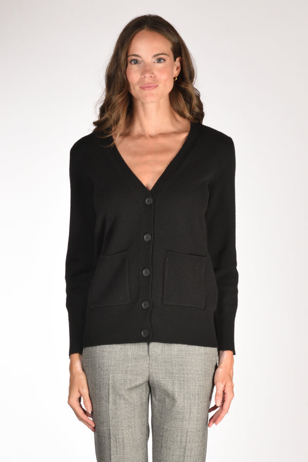 Anne Claire Maglia Cardigan Nero Donna-2